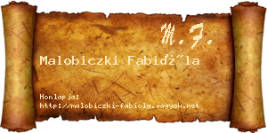 Malobiczki Fabióla névjegykártya